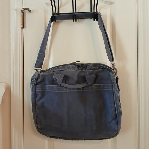 VTG 90s Lands End Square Rigger Canvas Business Laptop Messenger Bag USA Made - Picture 3 of 8
